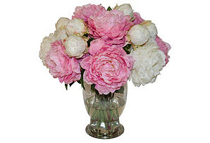 Cream & Pink Peonies in Vase #51319