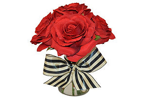 Red Roses in Tropical Vase #51352