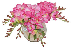 Pink Freesia in Round Vase #51353