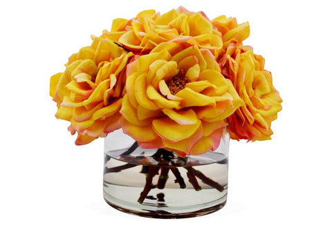 Sunset Bloomed Roses in Cylinder Vase #8188