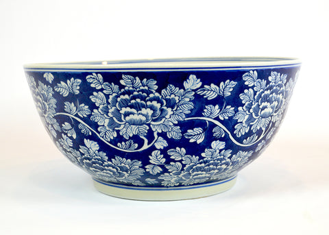 Blue and White Peony Patterned Bowl #BWCT117