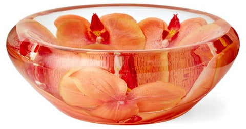 Orange Orchid Glass Bowl #1586