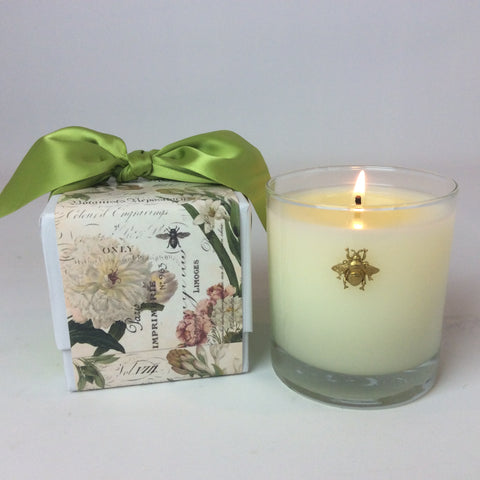 Cube Designed Candle Box with Ribbon 11 oz  Bee Embellishment #339