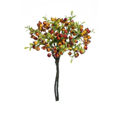Red/Yellow Berry Leaf Branch #13501800