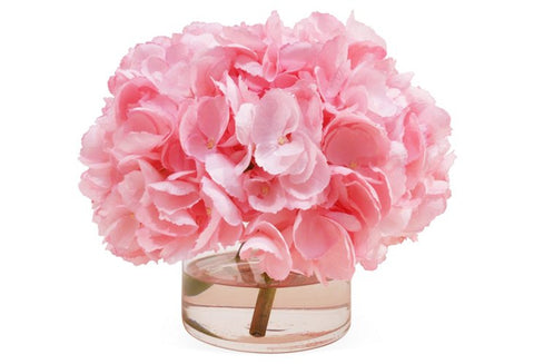 Pink Hydrangeas in Cylinder Vase #4037