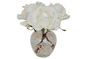 Rose Buds in Glass Vase #51061