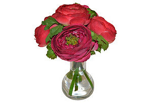 Ranunculus in Small Vase #51122