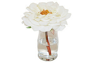 White Bloomed Rose in Small Hourglass #51155