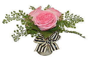 Roses & Fern with Bow #51334
