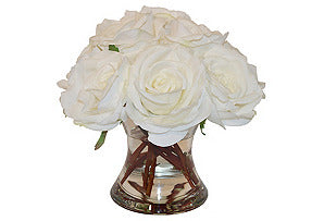 White Roses in Medium Flared Vase #51347