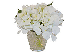 White Hydrangea in Bumpy Vase #51355