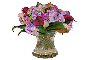 Rose, Calla Lily, Sweet Pea in Flared Vase #51377