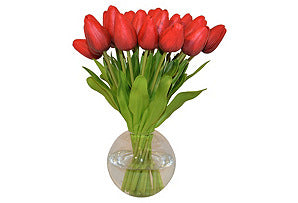 Tulips in Round Vase #51382