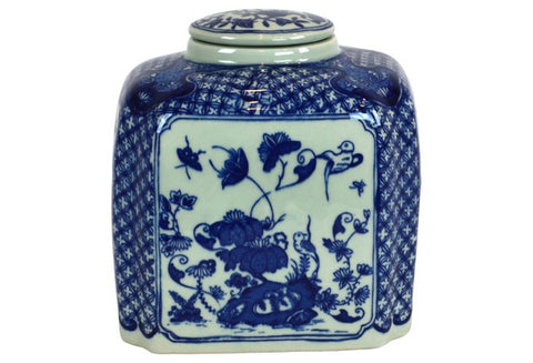 Blue and White Tea Caddy #BWCT128