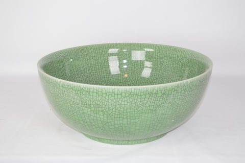 Large Green Ceramic Crackle Bowl #BWTC138