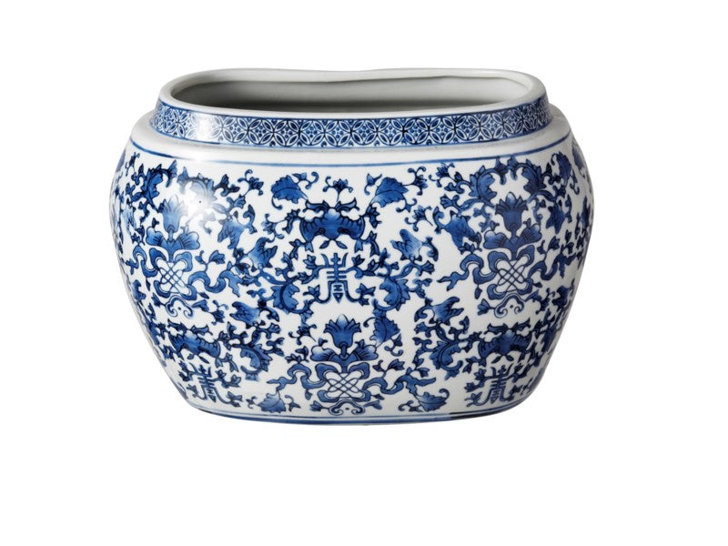 large blue plant pots sale Blue and White Longlife Planter #1CPLA6060BLWH00 – EBW LLC