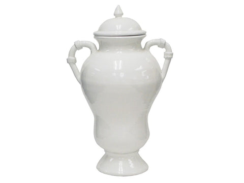 White Handled Vase #1CURN7125ANWH00