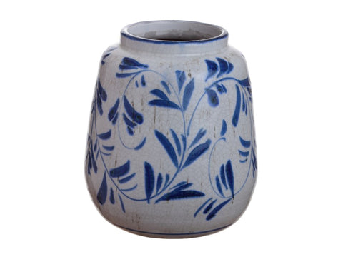 Blue Vine Print Vase #1CVAS7410BLWH00