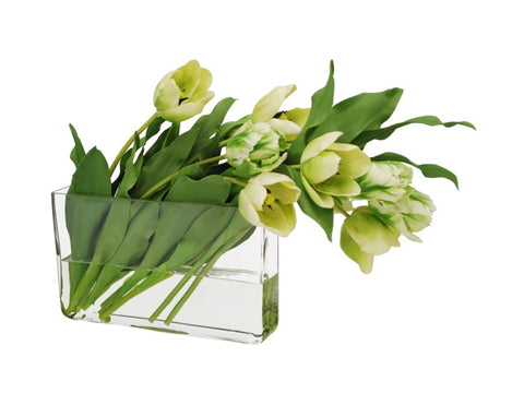 Green Tulips in Profile Vase #9446GRWH00
